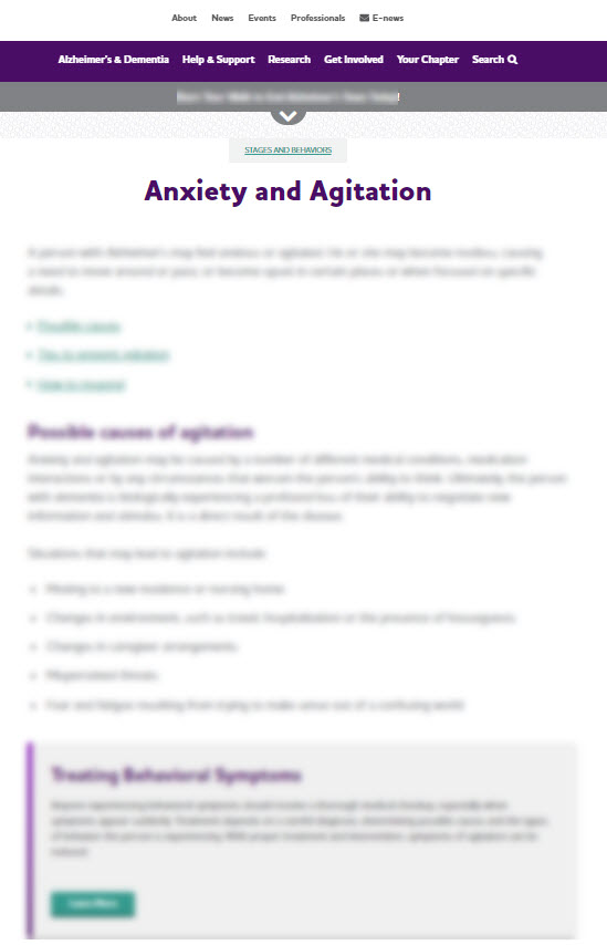 Anxiety and Agitation