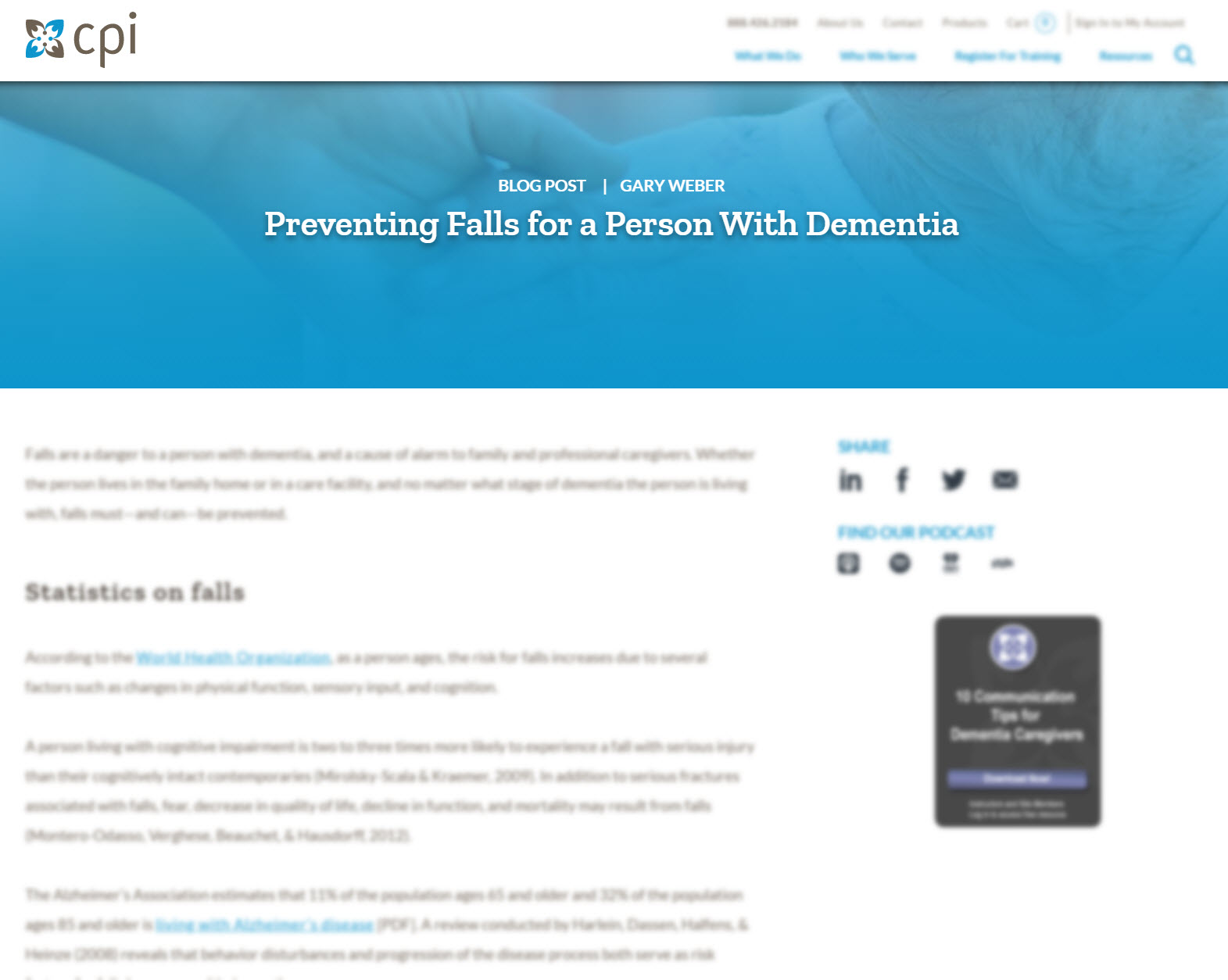 Preventing Falls for a Person With Dementia