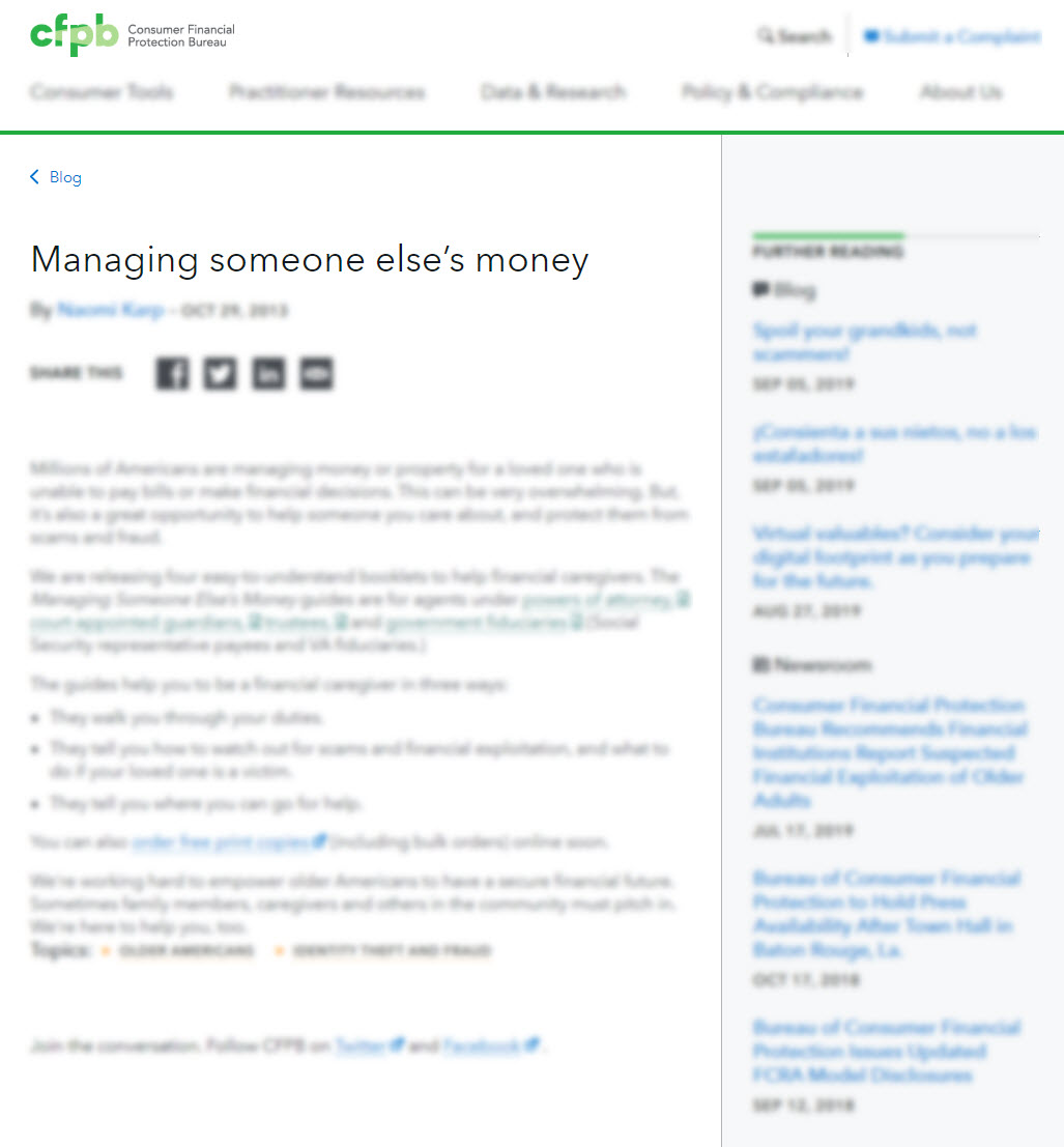 Managing Someone Else’s Money