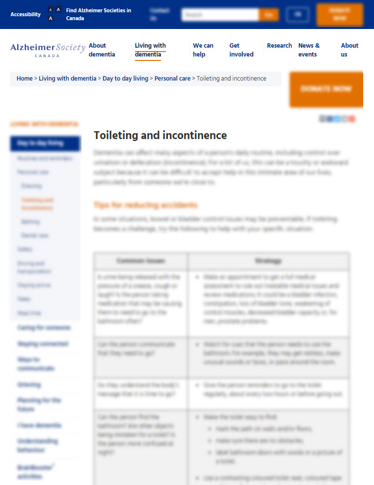 Toileting and Incontinence