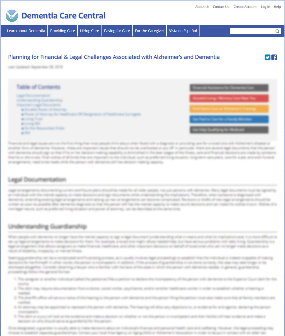 Planning for Financial & Legal Challenges Associated with Alzheimer’s and Dementia