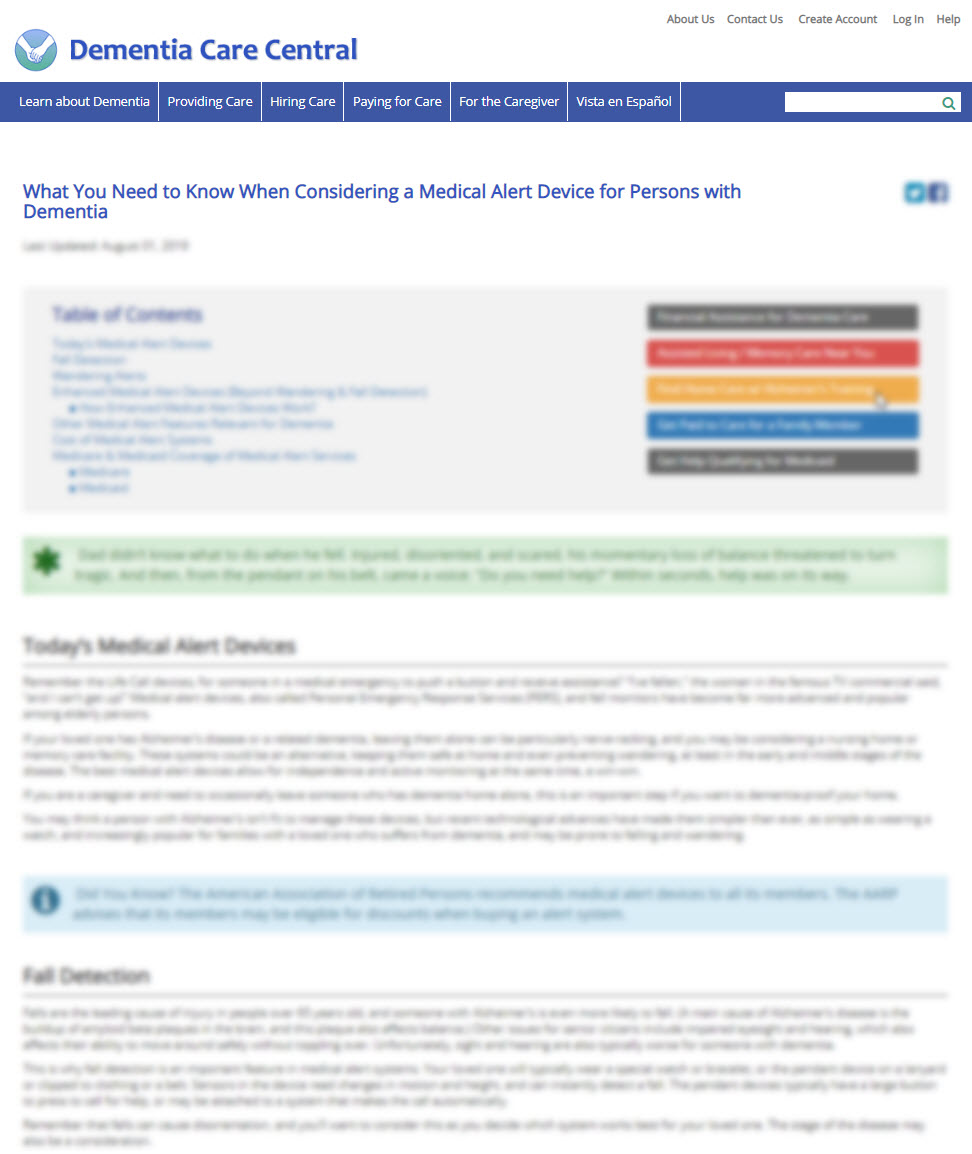 What You Need to Know When Considering a Medical Alert Device for Persons with Dementia